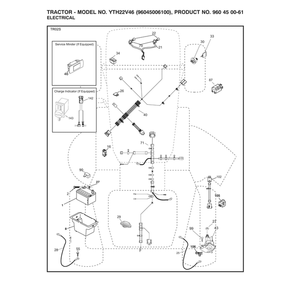 Electrical Diagram and Parts List for  Husqvarna Lawn Tractor