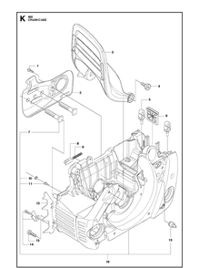 Crankcase Diagram and Parts List for 2013-01 Husqvarna Chainsaw