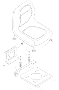 Seat  2 Diagram and Parts List for (968999281)(2007-04) Husqvarna Lawn Mower
