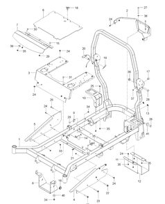 Frame Diagram and Parts List for (96766600100)(2017-02) Husqvarna Lawn Mower