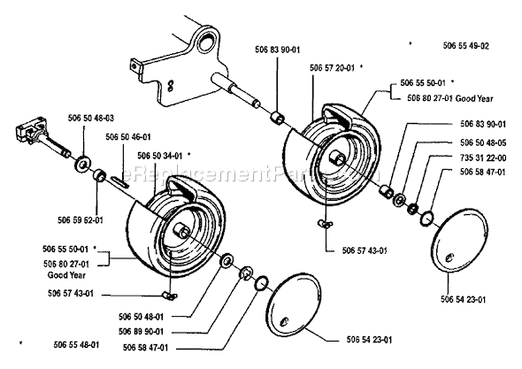 Page I Diagram and Parts List for 1993-05 Husqvarna Lawn Tractor