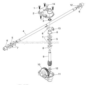 Gear_Case_Assembly Diagram and Parts List for  Husqvarna Lawn Mower
