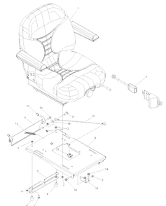 Seat Diagram and Parts List for IZ21 (968999774)(2008-01) Husqvarna Lawn Mower