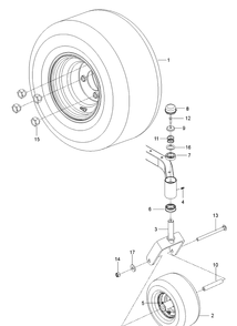 Wheels And Tires Diagram and Parts List for (96766550100)(2017-02) Husqvarna Lawn Mower