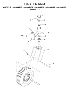 Casters Diagram and Parts List for IZ5223 (968999208)(2004-09) Husqvarna Lawn Mower
