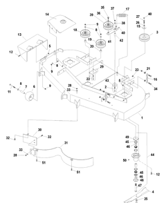 Deck Assembly 52 Inch Diagram and Parts List for IZ5223KAA (968999207) (033600000 and Up)(2004-09) Husqvarna Lawn Mower