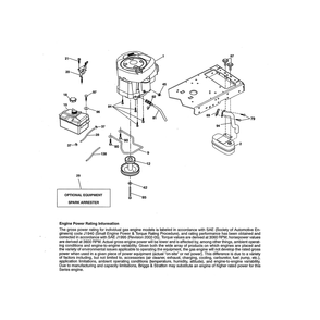 Engine Diagram and Parts List for  Husqvarna Lawn Tractor