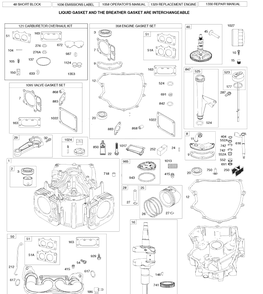Briggs Engine Image 1 Diagram and Parts List for (917289630)(2010-05) Husqvarna Lawn Mower