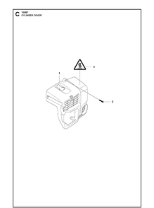 Cylinder Cover Diagram and Parts List for  Husqvarna Leaf Blower / Vacuum