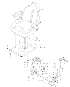 Seat Diagram and Parts List for  Husqvarna Lawn Mower