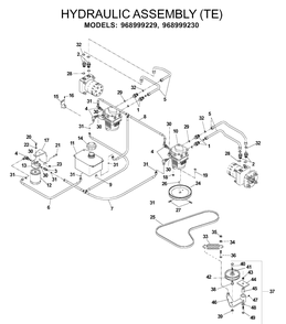 Hydraulic Pump - Motor Diagram and Parts List for IZ5223 (968999208)(2004-09) Husqvarna Lawn Mower