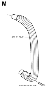 Handle Diagram and Parts List for 20011800001-Current Husqvarna Chainsaw