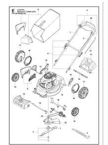 Product Complete Diagram and Parts List for  Husqvarna Lawn Mower
