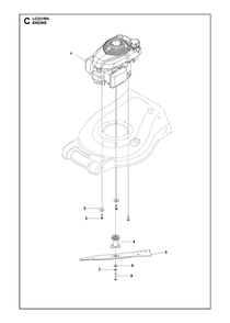 Engine Diagram and Parts List for  Husqvarna Lawn Mower