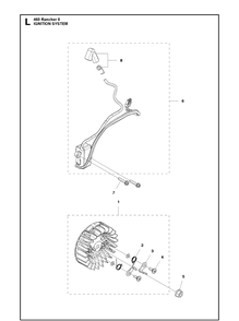 Ignition System Diagram and Parts List for RANCHER II Husqvarna Chainsaw