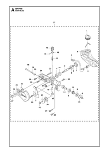 Saw Head Diagram and Parts List for 20112300001-20120100000 Husqvarna Pole Saw