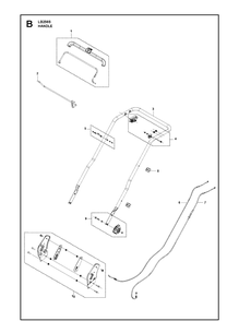 Handle Diagram and Parts List for LB256S (967988701)(2019-11) Husqvarna Lawn Mower