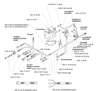 Wiring Assembly Diagram and Parts List for IZ5225TSPKOA 2006-02 Husqvarna Lawn Mower