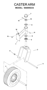 Casters 2 Diagram and Parts List for IZ5223 (968999208)(2004-09) Husqvarna Lawn Mower