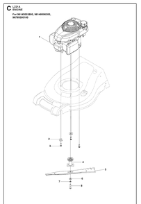 Engine Diagram and Parts List for  Husqvarna Lawn Mower