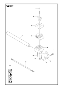 Shaft Diagram and Parts List for 2018-02 Husqvarna Brush Cutter