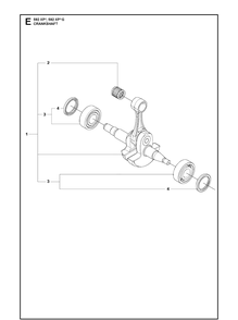 Crankshaft Diagram and Parts List for 592 XP-G Husqvarna Chainsaw