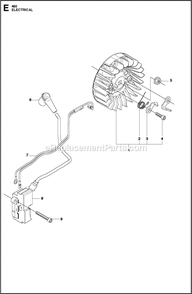 Electrical Diagram and Parts List for  Husqvarna Chainsaw