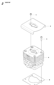 Cylinder Diagram and Parts List for  Husqvarna Leaf Blower / Vacuum