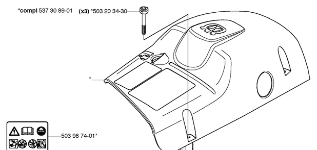 Top Cover Diagram and Parts List for (Rancher)(2006-06) Husqvarna Chainsaw
