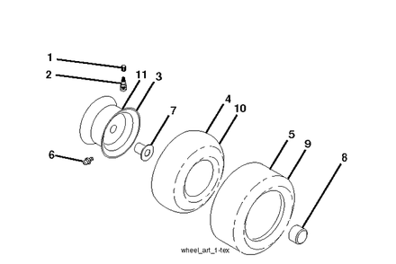 Wheels And Tires Diagram and Parts List for 2012-01 Husqvarna Lawn Tractor