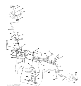 Steering Diagram and Parts List for (96043029700)(2018-08) Husqvarna Lawn Tractor