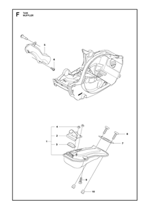 Muffler 2 Diagram and Parts List for  Husqvarna Chainsaw