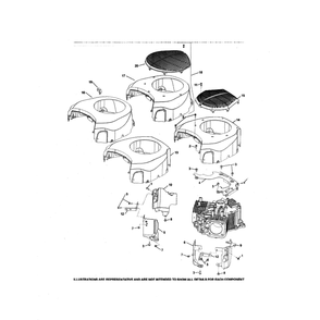 Engine >> Blower Housing Diagram and Parts List for  Husqvarna Lawn Tractor