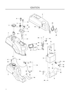 Ignition System Diagram and Parts List for (967009801)(2013-05) Husqvarna Lawn Mower
