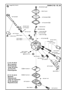 Carburetor Diagram and Parts List for  Husqvarna Edger
