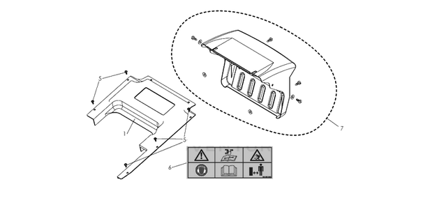 Cover, Rear Diagram and Parts List for DBS51-DBY51 2018-06 Husqvarna Lawn Mower
