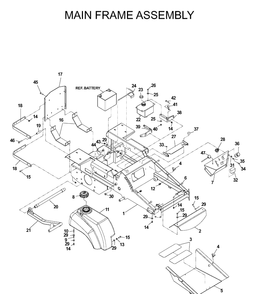 Mainframe, Left Side Diagram and Parts List for IZ5223 (968999208)(2004-09) Husqvarna Lawn Mower