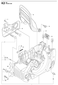 Crankcase Diagram and Parts List for RANCHER Husqvarna Chainsaw