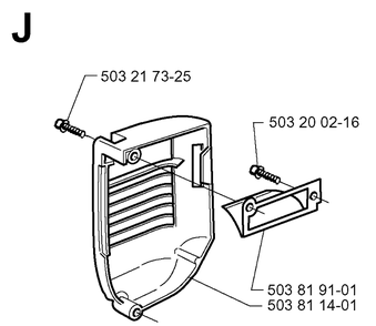 Muffler Cover Diagram and Parts List for 19970500001-19991000000 Husqvarna Chainsaw