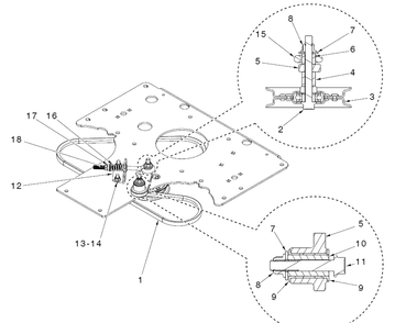 Drive Diagram and Parts List for  Husqvarna Lawn Mower