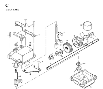 Gear Case 2 Diagram and Parts List for JET55  Husqvarna Lawn Mower
