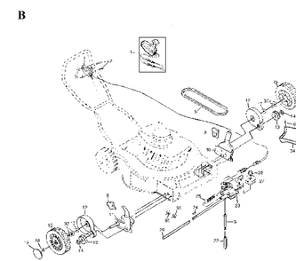 Drive 2 Diagram and Parts List for JET55  Husqvarna Lawn Mower
