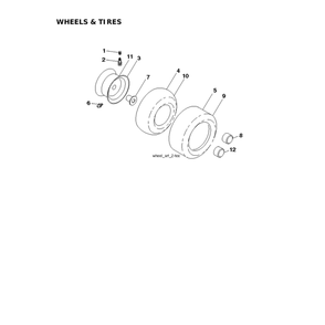 Wheels & Tires Diagram and Parts List for  Husqvarna Lawn Tractor