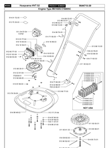 Product Complete Diagram and Parts List for HVT52 (964471539)(1999-02) Husqvarna Lawn Mower