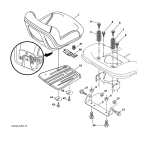 Seat Assembly Diagram and Parts List for  Husqvarna Lawn Tractor