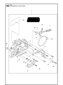 Chain Brake And Clutch Cover Diagram and Parts List for  Husqvarna Chainsaw