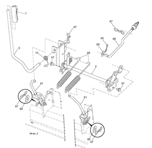 Mower Lift / Deck Lift Diagram and Parts List for YTH24K48 (96045003500)(2011-08) Husqvarna Lawn Tractor