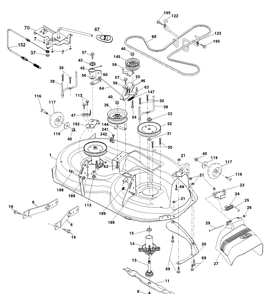 Mower Deck / Cutting Deck Diagram and Parts List for (96043014201)(2012-12) Husqvarna Lawn Tractor