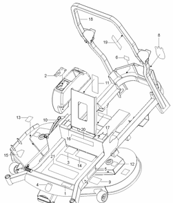 Decals Diagram and Parts List for (970467701-00)(2020-04) Husqvarna Lawn Mower
