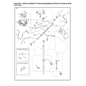 Electrical Diagram and Parts List for  Husqvarna Lawn Tractor